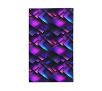 Bandiere da giardino geometriche astratte viola e nere, striscioni di auguri stagionali da 3x5 piedi con occhielli, decorazioni per interni ed esterni, per feste e casa.