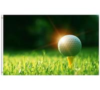 Bandiere Da Giardino Golf Ball On Tee In Beautiful Golf Course At Sunset Bandiera Decorativa Colore Vivido Bandiere Da Cortile Durevole Pride Flag Per Festival Prato Portico 152X90CM