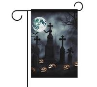 Bandiere da giardino gotiche Happy Halloween primavera estate 30,5 x 45,7 cm su entrambi i lati per esterni, bandiere stagionali all'aperto e striscioni per patio, cortile, terrazza, veranda, giardino