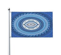 Bandiere Da Giardino Greek Mati Mataki Matiasma Evil Eye Ornament Bandiera Decorativa Durevole Bandiera Dell'Orgoglio Premium Bandiere Da Cortile Per Festival Prato Esterno 152X90CM