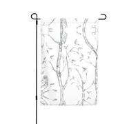 Bandiere da giardino grigie con stampa di boschi e uccelli, 30,5 x 45,7 cm, su entrambi i lati, decorazione stagionale per la casa e per tutte le stagioni