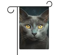 Bandiere da giardino grigie con stelle di gatto 30,5 x 45,7 cm, bandiera esterna a doppia faccia bandiera estiva da giardino di benvenuto bandiere da giardino stagionali decorazioni per le vacanze