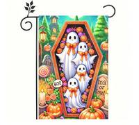 Bandiere Da Giardino Halloween Ghost And Pumpkin Day Of The Dead Trick Or Treat Bandieradacortile Premium Outdoor Bandiera Durevole Pride Flag Per Bar Celebrazioni Portico 30X45Cm