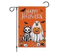 Bandiere Da Giardino Halloween Ghost Dog Spooky Fall Outdoor Bandiera Resistente Intemperie Bandieradacortile Resistente Dissolvenza Bandiera Decorativa Per Bar Prato Celebrazioni 30X45Cm