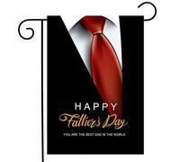 Bandiere Da Giardino Happy Father'S Day Dad Suit Red Tie Your Are The Best Dad In The World Pride Flag Resistente Intemperie Outdoor Bandiera Premium Bandiera Decorativa Per Prato Bar 30X45Cm