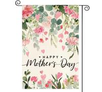 Bandiere Da Giardino Happy Mother'S Day Flower Carnation Gratitude Sweet Love Bandieradacortile Resistente Dissolvenza Outdoor Bandiera Durevole Pride Flag Per Bar Celebrazioni Portico 30X45Cm