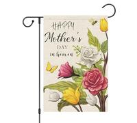 Bandiere Da Giardino Happy Mother'S Day In Heaven Memorial Flower Mom Mama Grandma Cemetery S For Grave Pride Flag Bandieradacortile Durevole Bandiera Decorativa Per Prato Bar 30X45Cm