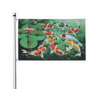 Bandiere da giardino HD giapponesi a forma di carpa rossa, bandiere decorative su entrambi i lati, adatte per prati, balconi, portici, ecc.
