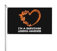 Bandiere Da Giardino Heart I'M A Survivor Leukemia Awareness Bandiere Decorative Impermeabile Outdoor Bandiera Decorazione Banner Giardino Per Interno Sport Giardino 90X150 CM