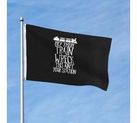 Bandiere Da Giardino Hey There Train Wreck This Ain'T Your Station Bandiere Decorative Durevole Outdoor Bandiera Lavabile Banner Giardino Per Fattoria Cortile Celebrazione 90X150 CM