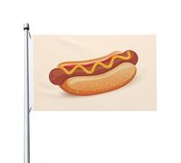 Bandiere Da Giardino Hot Dog Seamless Figure Bandiere Decorative Decorazione Banner Giardino Impermeabile Outdoor Bandiera Per Prato Giardino Esterna 90X150 CM