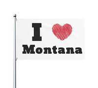 Bandiere Da Giardino I Love Montana Bandiere Decorative Durevole Outdoor Bandiera Antivento Banner Giardino Per Interno Esterna Fattoria 90X150 CM