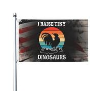 Bandiere Da Giardino I Raise Tiny Dinosaurs Bandiere Decorative Durevole Outdoor Bandiera Premium Banner Giardino Per Celebrazione Feste Cortile 90X150 CM