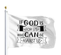 Bandiere Da Giardino If God Is For Us Who Can Be Against Us Bandiera Decorativa Colore Vivido Bandiera Dell'Orgoglio Durevole Pride Flag Per Esterno Festival Prato 152X90CM