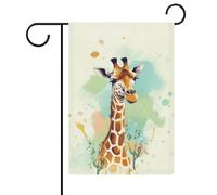 Bandiere da giardino illustrazione artistica giraffa 30,5 x 45,7 cm bandiera esterna a doppia faccia bandiera estiva da cortile floreale bandiere da giardino di benvenuto bandiere stagionali