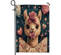 Bandiere da giardino in alpaca per San Valentino, 30,5 x 45,7 cm, double face, per esterni, lettera d'amore, amanti degli animali, bandiere per esterni, decorazione per esterni, decorazione per il