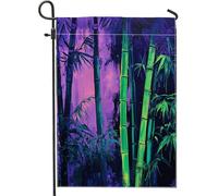 Bandiere da giardino in bambù con natura psichedelica, 30,5 x 45,7 cm, per esterni, trippie, piante della giungla, bandiere verticali standard in lino per casa, belle bandiere per cortile, cortile