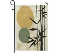 Bandiere da giardino in bambù della metà del secolo bohémien, 30,5 x 45,7 cm, double face, per esterni, stile retrò, bandiere verticali standard per la casa, bandiere botaniche per cortile, cortile e