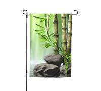 Bandiere da giardino in bambù in pietra per esterni, su entrambi i lati, bandiere da giardino, 30 x 45,7 cm, piccole bandiere da giardino stagionali per decorazioni interne ed esterne