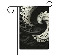 Bandiere da giardino in bianco e nero con immagine 30,5 x 45,7 cm, doppia faccia, bandiera estiva, bandiera floreale di benvenuto da giardino, decorazioni stagionali per le vacanze
