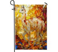 Bandiere da giardino in iuta autunnale con lama e alpaca da giardino, 30,5 x 45,7 cm, double face, per esterni, bandiere autunnali in vetro colorato per piccole case, bandiere per animali domestici