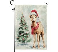 Bandiere da giardino in iuta con scritta "Merry Christmas", 30,5 x 45,7 cm, double-face, per esterni, motivo natalizio con animali, piccole bandiere per prato, per le vacanze, la fauna selvatica, la