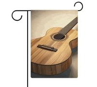 Bandiere da giardino in legno a forma di chitarra, 30,5 x 45,7 cm, a doppia faccia, bandiera estiva da cortile, bandiere floreali da giardino di benvenuto, decorazioni stagionali per le vacanze