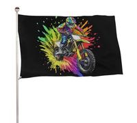 Bandiere da giardino in poliestere con scritta "Tie Dye" per motocross, divertente, decorazione per esterni, 119,4 x 177,8 cm