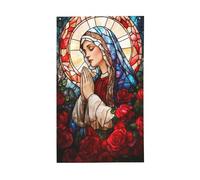 Bandiere da giardino in vetro colorato raffiguranti Maria, Gesù Cristo e la Madre, striscioni di auguri stagionali da 3x5 piedi con occhielli, decorazioni per interni ed esterni, per feste e casa.