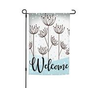 Bandiere da giardino Inverno Bellissimo fiore Premium Yard Flag Prato floreale Bianco che cade Fiocchi di neve Pittura Vacanza Festa Bandiera Outdoor Fattoria Decor Home Portico Bandiere 12 x 18 polli