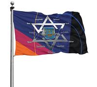 Bandiere Da Giardino Judah 12 Tribes Of Israel Bandiera Da Cortile Decorazione Banner Giardino Impermeabile Outdoor Bandiera Per Interno Cortile Feste 90X150 Cm