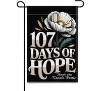 Bandiere da giardino Kamala Harris, 107 giorni, bandiera da giardino su entrambi i lati, decorazione per feste e cortili