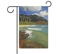 Bandiere da giardino Kauai Hawaii Seashore 30,5 x 45,7 cm doppia bandiera esterna bandiera estiva da giardino di benvenuto bandiere da giardino stagionali decorazioni per le vacanze