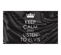 Bandiere Da Giardino Keep Calm And Listen To Elvis Bandiera Da Cortile Lavabile Banner Giardino Decorazione Outdoor Bandiera Per Cortile Fattoria Prato 90X150 CM