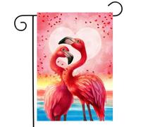Bandiere Da Giardino Love Flamingo Couple Seaside Pride Flag Resistente Intemperie Outdoor Bandiera Premium Bandieradacortile Per Portico Celebrazioni Bar 30X45Cm