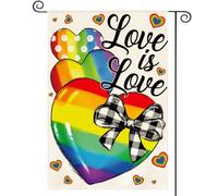 Bandiere Da Giardino Love Is Love Pride Lgbtq+ Rainbow Community Progress Equality Bandieradacortile Durevole Outdoor Bandiera Resistente Dissolvenza Bandiera Decorativa Per Bar Portico 30X45Cm