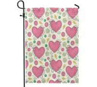 Bandiere Da Giardino Love Romantic Needle And Thread Pink Outdoor Bandiera Resistente Intemperie Bandiera Decorativa Durevole Bandieradacortile Per Prato Portico Celebrazioni 30X45Cm