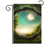 Bandiere Da Giardino Magic Tree In The Moonlight Fantastic Fairy Tales Moon Bandiera Decorativa Premium Pride Flag Resistente Intemperie Outdoor Bandiera Per Bar Prato Celebrazioni 30X45Cm