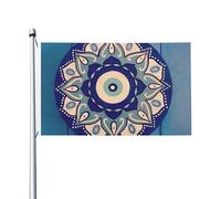 Bandiere Da Giardino Mandala Greek Evil Eye Symbol Bandiere Da Cortile Resistente Intemperie Bandiera Dell'Orgoglio Durevole Pride Flag Per Prato Portico Esterno 152X90CM