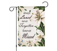 Bandiere Da Giardino Memorial Always Loved Never Forgotten Forever Missed Flower Cemetery Grave Outdoor Bandiera Intemperie Bandieradacortile Durevole Bandiera Decorativa Per Bar Prato 30X45Cm