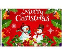 Bandiere Da Giardino Merry Christmas Snowman Winter Snow Snowflake Holly Pine Tree Stars Bandiere Da Cortile Resistente Intemperie Bandiera Dell'Orgoglio Colore Vivido Pride Flag Per 152X90CM