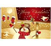 Bandiere Da Giardino Merry Christmas Snowman Winter Snowflake Bird Socks Pride Flag Resistente Intemperie Bandiera Dell'Orgoglio Premium Bandiera Decorativa Per Esterno Prato Festival 152X90CM