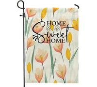 Bandiere da giardino moderne a forma di narciso, 30,5 x 45,7 cm, double face, per esterni, decorazione minimalista, bandiera per casa, in tela, con fiori di campo e fiori di campo per esterni, piccola