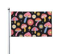 Bandiere Da Giardino Mushroom And Chrysanthemum Seamless Figure Bandiere Decorative Antivento Banner Giardino Premium Bandiera Da Cortile Per Prato Sport Feste 90X150 CM