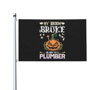 Bandiere Da Giardino My Broom Broke So Now I'M A Plumber Bandiere Decorative Premium Banner Giardino Decorazione Bandiera Da Cortile Per Cortile Fattoria Prato 90X150 Cm