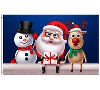 Bandiere Da Giardino New Year Christmas Santa Claus Snowman Elk Deer Winter Bandiera Dell'Orgoglio Resistente Intemperie Bandiere Da Cortile Premium Pride Flag Per Esterno Prato 152X90CM