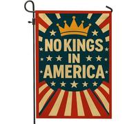 Bandiere Da Giardino No Kings In America Red Blue Patriotic Bandiera Decorativa Premium Pride Flag Resistente Dissolvenza Outdoor Bandiera Per Bar Prato Celebrazioni 30X45Cm