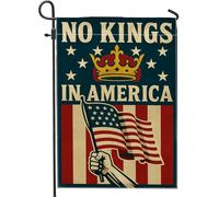 Bandiere Da Giardino No Kings In America Red White Blue Patriotic Style Pride Flag Resistente Intemperie Bandiera Decorativa Durevole Outdoor Bandiera Per Portico Prato Celebrazioni 30X45Cm