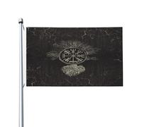 Bandiere Da Giardino Norse Vikings Mythology Pagan Rune Pride Flag Colore Vivido Bandiere Da Cortile Durevole Bandiera Dell'Orgoglio Per Festival Esterno Prato 152X90CM