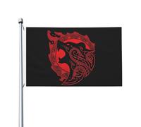 Bandiere Da Giardino Old Vikings Norse Mythology Rune Odin Wolf Bandiera Decorativa Resistente Intemperie Bandiere Da Cortile Colore Vivido Pride Flag Per Festival Portico Esterno 152X90CM